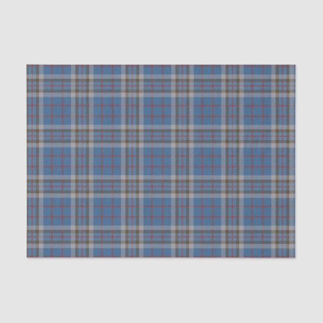 Kariert Clan Thompson Gray Blue Karo Tartan Seidenpapier (Vorderseite)