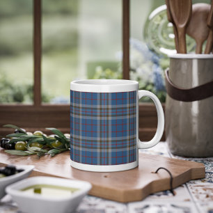 Kariert Clan Thompson Tartan Blue Gray Karo Kaffeetasse