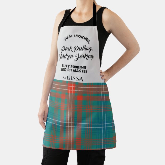 Kariert Clan Wilson Orange Blue Checkered Kitchen Schürze (InSitu)