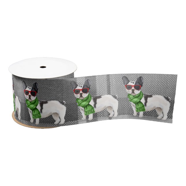 Kariert Dog Lover Niedlich Boston Terrier Weihnach Satinband (Spule)