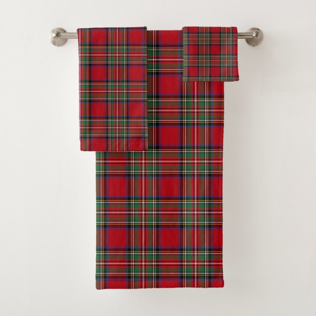 Kariert Elegant Rustic Clan Stewart Tartan Badhandtuch Set (Insitu)