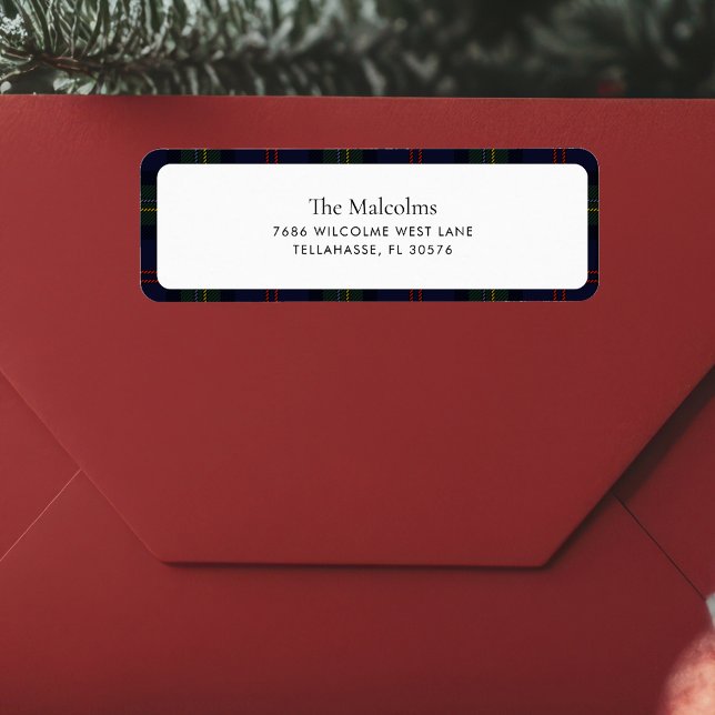 Kariert Elegante Rustikale Klassik Tartan Rücksend (Rustic Plaid Malcolm Tartan Return Address Label)