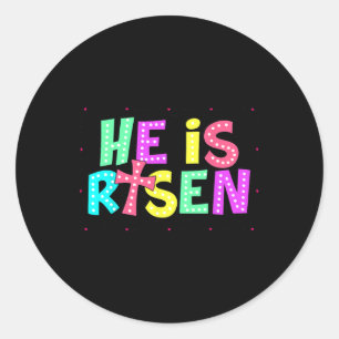 Kariert Er Ist Auferstanden Jesus Christliches Ost Runder Aufkleber