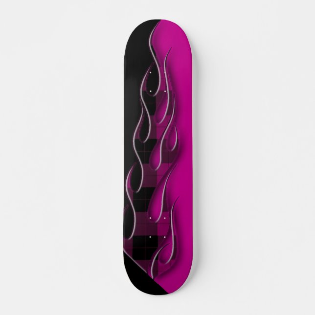 Kariert Flames Skateboard (Vorne)