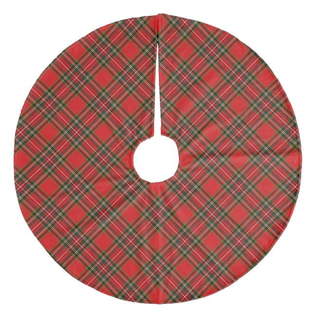 Kariert Fleece Weihnachtsbaumdecke (Vorderseite)