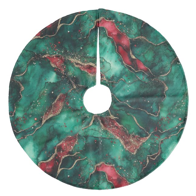 Kariert Fleece Weihnachtsbaumdecke (Vorderseite)