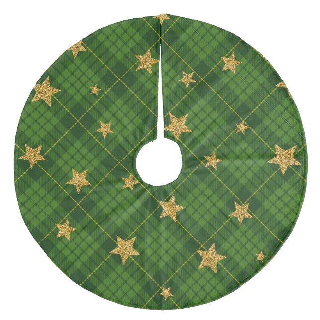 Kariert Fleece Weihnachtsbaumdecke (Vorderseite)