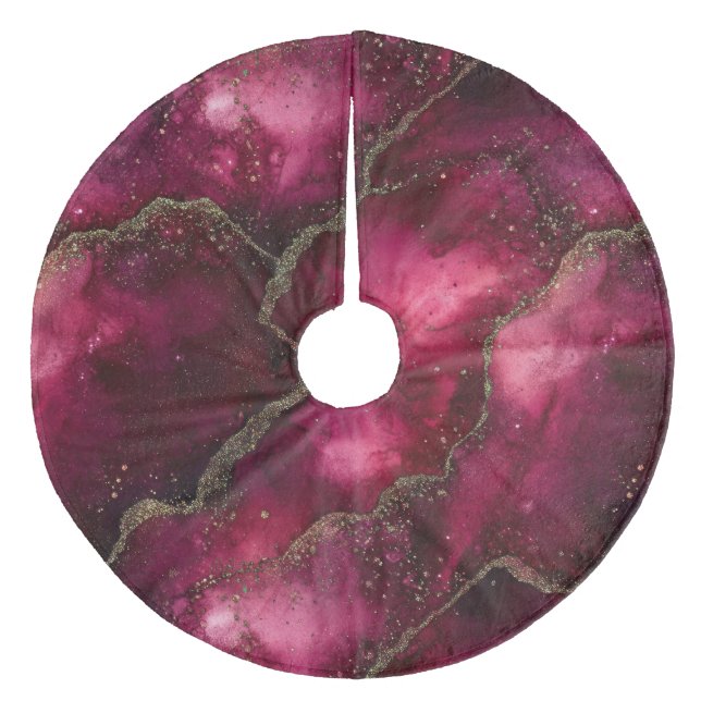 Kariert Fleece Weihnachtsbaumdecke (Vorderseite)