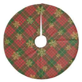 Kariert Fleece Weihnachtsbaumdecke