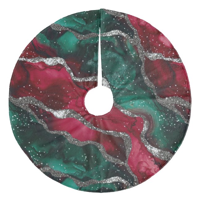 Kariert Fleece Weihnachtsbaumdecke (Vorderseite)