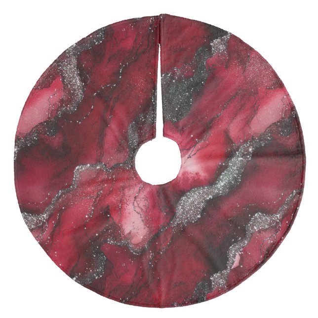 Kariert Fleece Weihnachtsbaumdecke (Vorderseite)