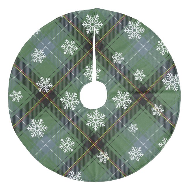 Kariert Fleece Weihnachtsbaumdecke (Vorderseite)