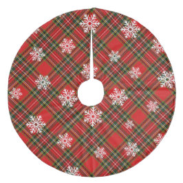 Kariert Fleece Weihnachtsbaumdecke