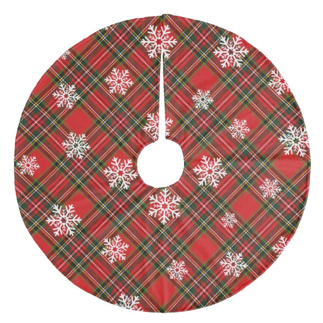 Kariert Fleece Weihnachtsbaumdecke (Vorderseite)