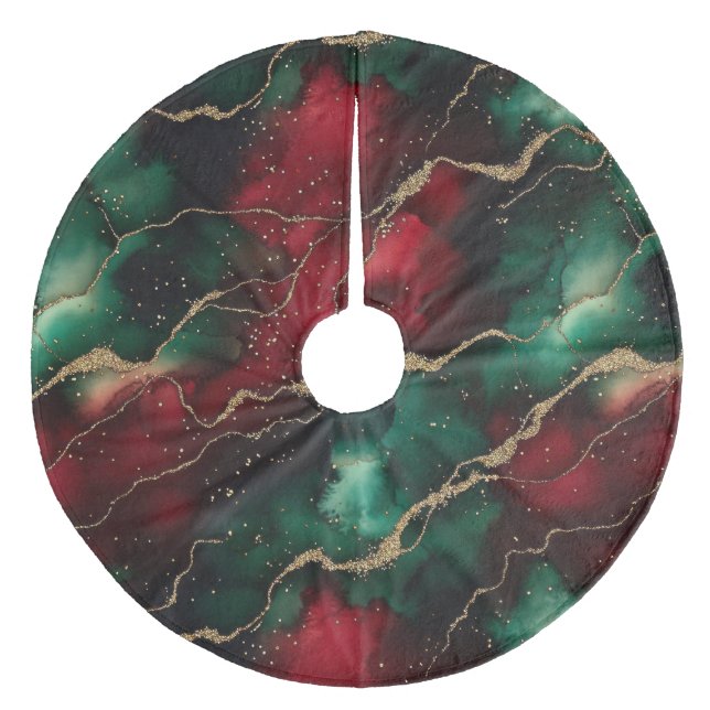 Kariert Fleece Weihnachtsbaumdecke (Vorderseite)