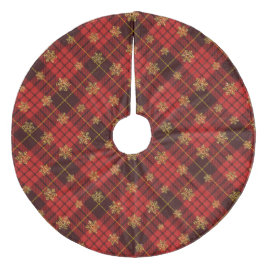 Kariert Fleece Weihnachtsbaumdecke