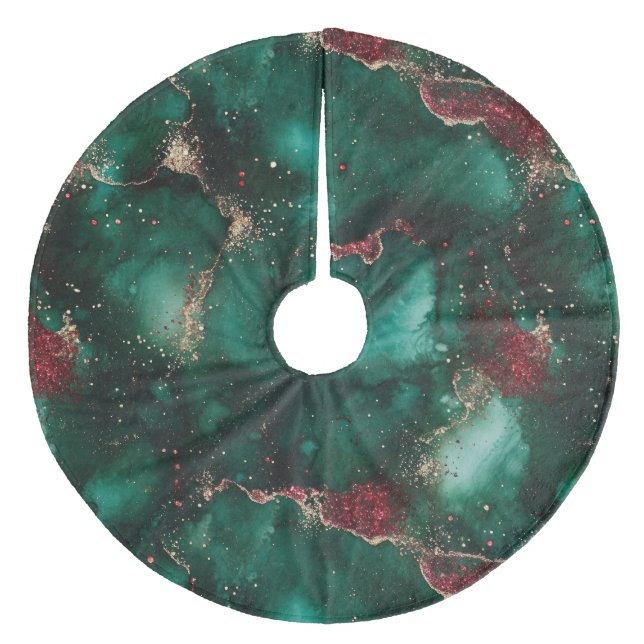 Kariert Fleece Weihnachtsbaumdecke (Vorderseite)