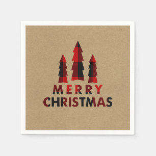 Kariert Frohe Feiertage Weihnachtsbäume Karierte K Serviette