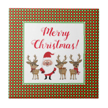 Kariert Frohe Weihnachten Custom Santa Claus Reind