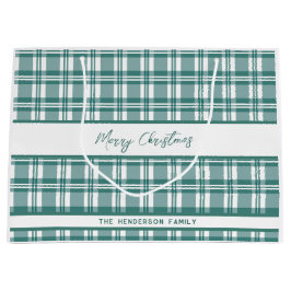 Kariert | Frohe Weihnachten | INDIVIDUELLE NAME Große Geschenktüte