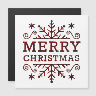 Kariert frohe Weihnachten Magnetkarte