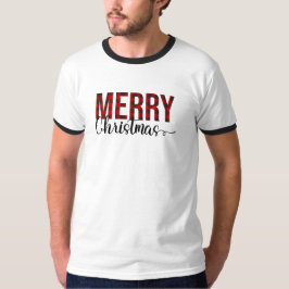 Kariert frohe Weihnachten T-Shirt