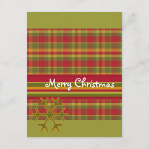 Kariert Frohe Weihnachts-Postkarte Feiertagspostkarte