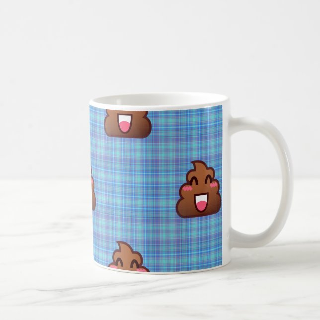 kariert gekackt Emoji Kaffeetasse (Rechts)