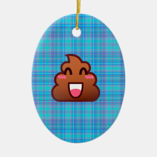 kariert gekackt Emoji Keramikornament