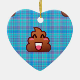 kariert gekackt Emoji Keramikornament