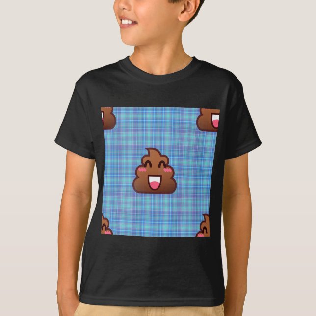 kariert gekackt Emoji T-Shirt (Vorderseite)