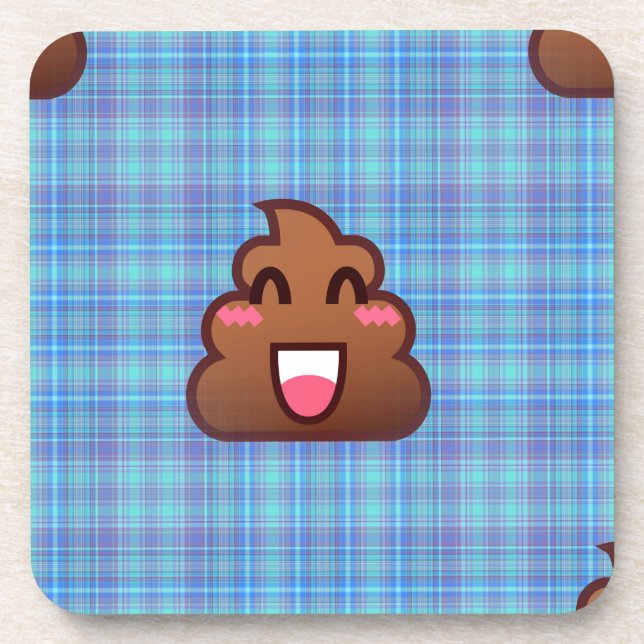 kariert gekackt Emoji Untersetzer (Vorderseite)