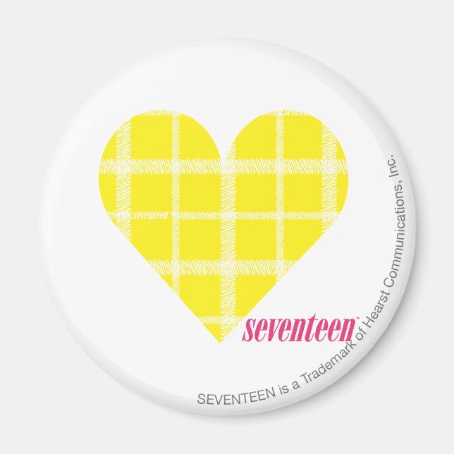 Kariert Gelb 2 Magnet (Vorne)