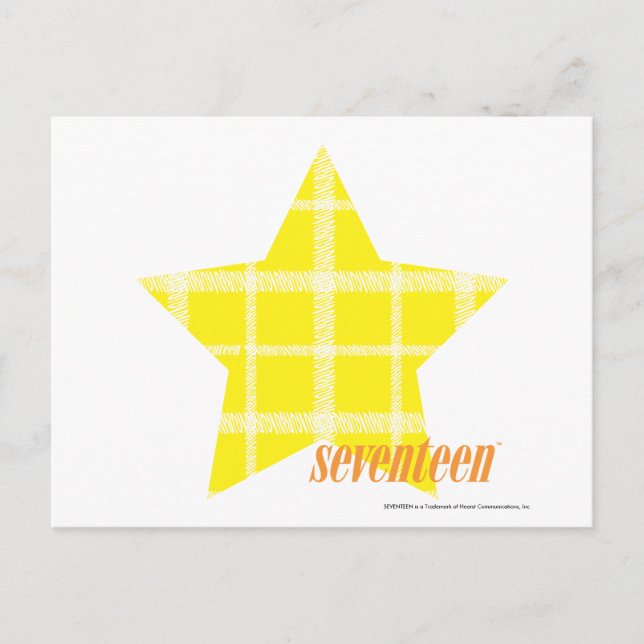 Kariert Gelb 4 Postkarte (Vorderseite)