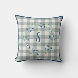 Kariert Gingham Country Farmhouse Monogram Kissen