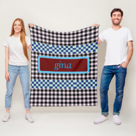 Kariert Gingham Personalisiert Fleecedecke