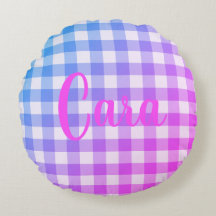 Kariert Gingham Pink Blue Modern Einfache Bezeichn