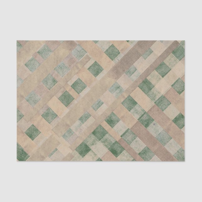 Kariert Gone Bad Grunge Grünbuch Seidenpapier (Vorderseite)