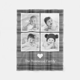 Kariert-Grau-Familiensammlung Personalisiert Fleecedecke