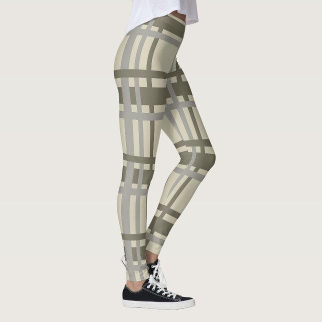 Kariert, grau und creme leggings (Rechts)