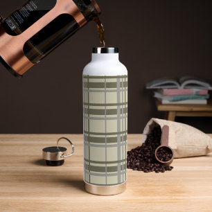 Kariert, grau und creme trinkflasche