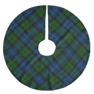 Kariert Green Christmas Rustic Tartan Polyester Weihnachtsbaumdecke