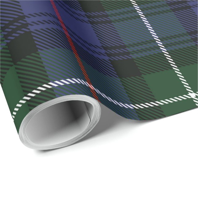 Kariert Green Rustic Clan Mackenzie Tartan Geschenkpapier (Rolleneckpunkt)