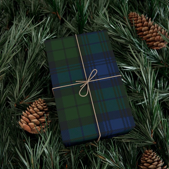 Kariert Green Rustic Clan MacKenzie Tartan Geschenkpapier (Plaid Clan MacKenzie Tartan Wrapping Paper)
