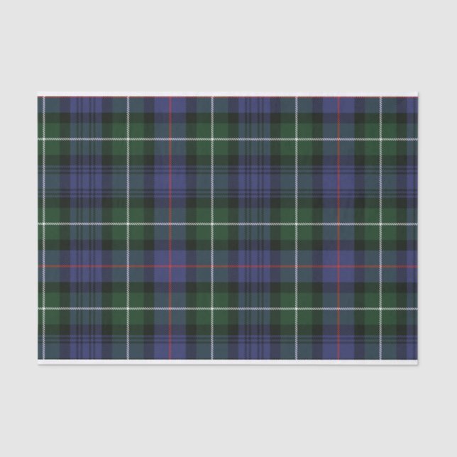 Kariert Green Rustic Clan Mackenzie Tartan Seidenpapier (Vorderseite)