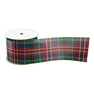 Kariert Green und Red Tartan Clan MacCulloch Holid Satinband