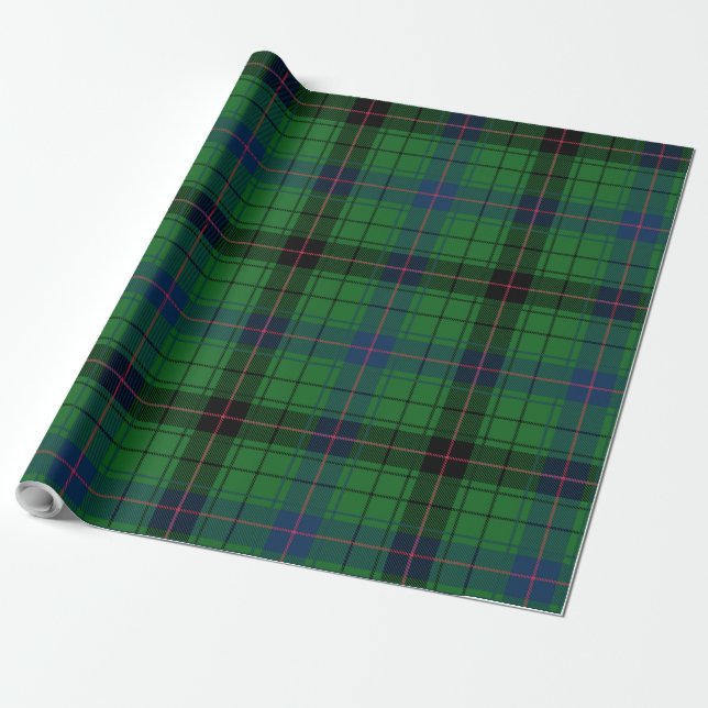Kariert-grüner Blauer Tartan Geschenkpapier (Ungerollt)