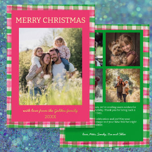 Kariert Handmade Christmas Custom 5 Foto Folien Feiertagskarte