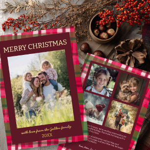 Kariert Handmade Christmas Custom 5 Foto Folien Feiertagskarte
