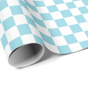 Kariert hellblau und weiß geschenkpapier